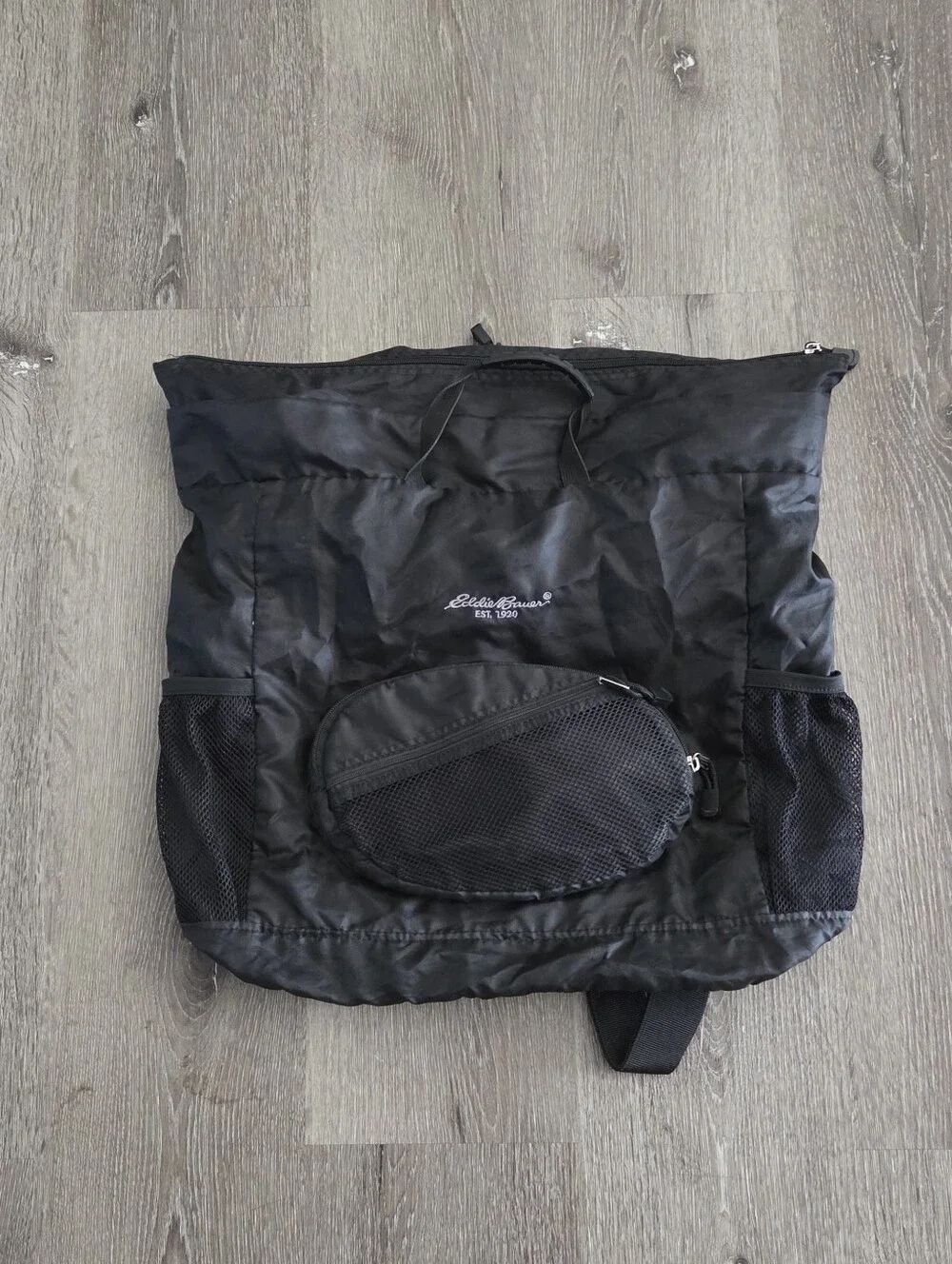 Vintage Eddie Bauer Packable Backpack 30L Black Lightweight